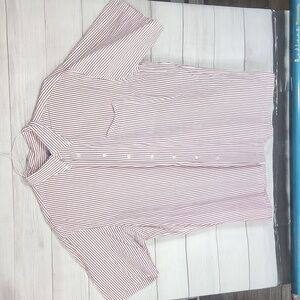 Jos A Bank red and white striped short sleeve button down